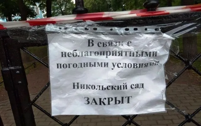Сегодня восемь садов Петербурга закрыты из-за штормового предупреждения | Фото: пресс-служба Смольного