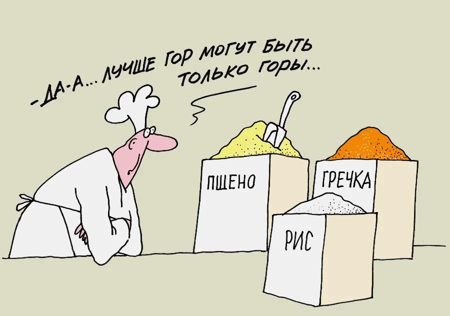 Гарнир с поля. Как развивается рынок круп в России?  | Рисунок Михаила ЛАРИЧЕВА